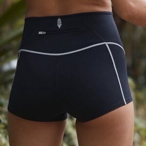 Free People High Waist Shorts Size Small Navy Blue You’re A Peach Shorty